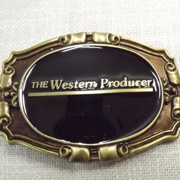 Vintage Western Producer Newspaper Belt Buckle - Picture 1 of 8